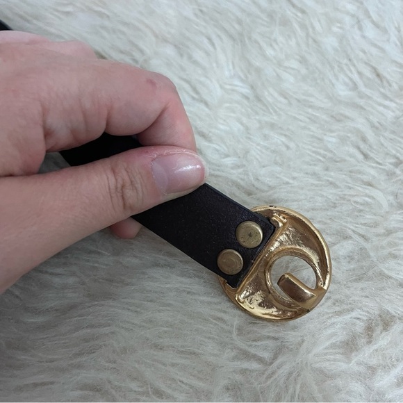 [Chico's] Women's Dark Brown 100% Genuine Leather Buckle Belt - Picture 3 of 5